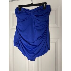 Clean water Strapless one piece swimsuit large blue